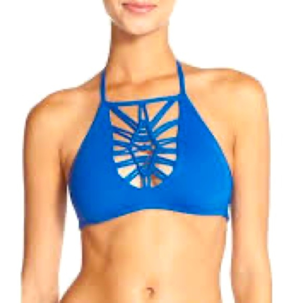Becca Swim Cut Out High Neck Bikini Top